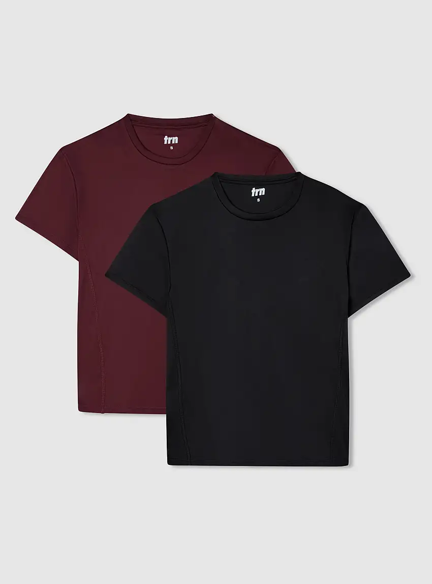 Pack 2 t-shirt sportive 1x Nero, 1x Prugna