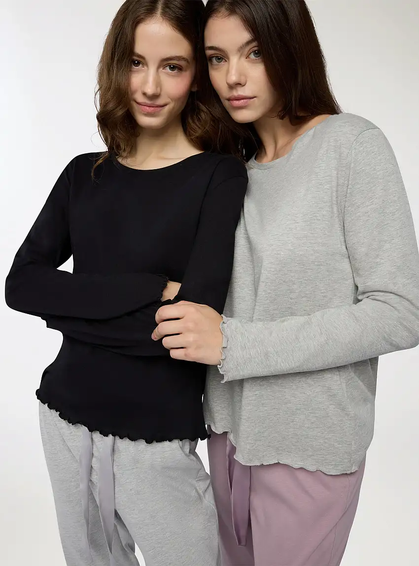 Pack 2 t-shirt tinta unita 1x Avio, 1x Grigio chiaro