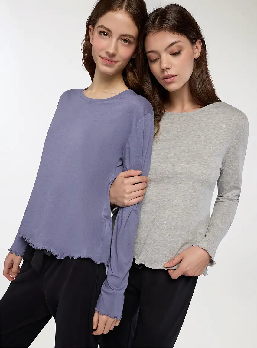 Pack 2 t-shirt tinta unita 1x Nero, 1x Grigio