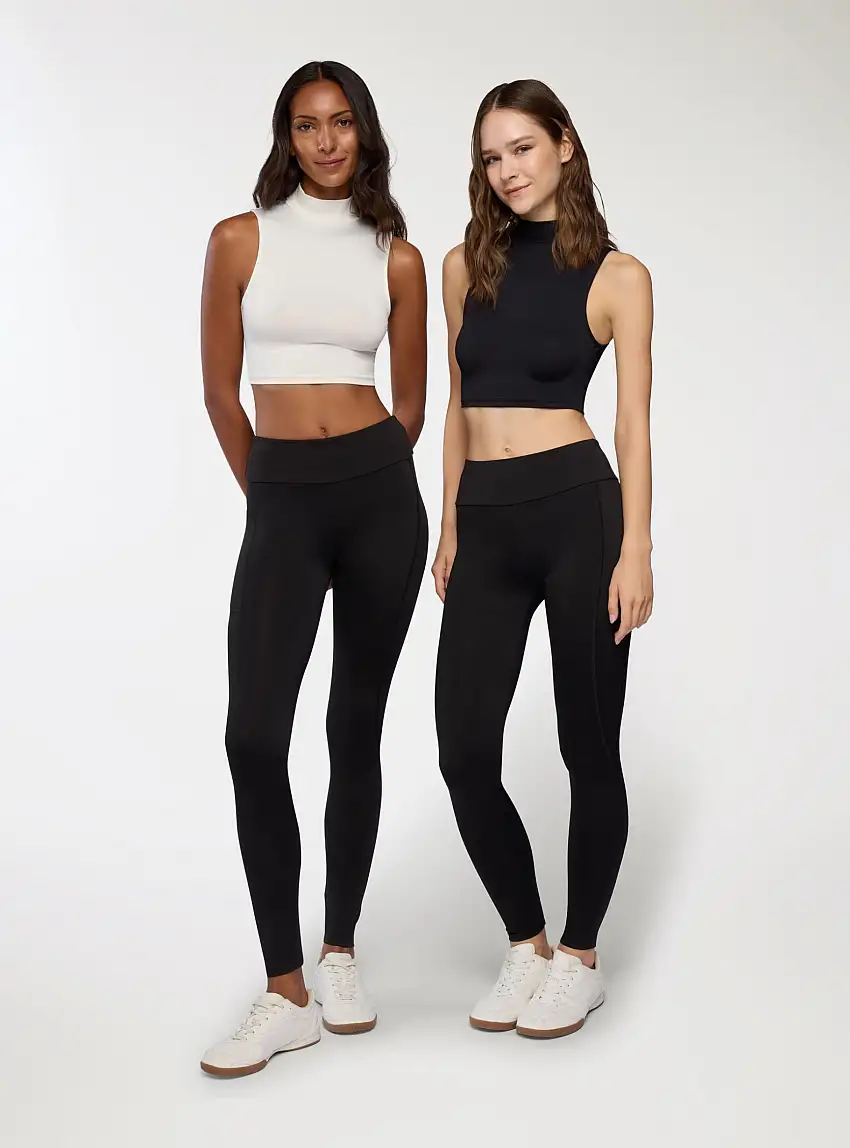 Pack 2 leggings lunghi tinta unita 2x Nero