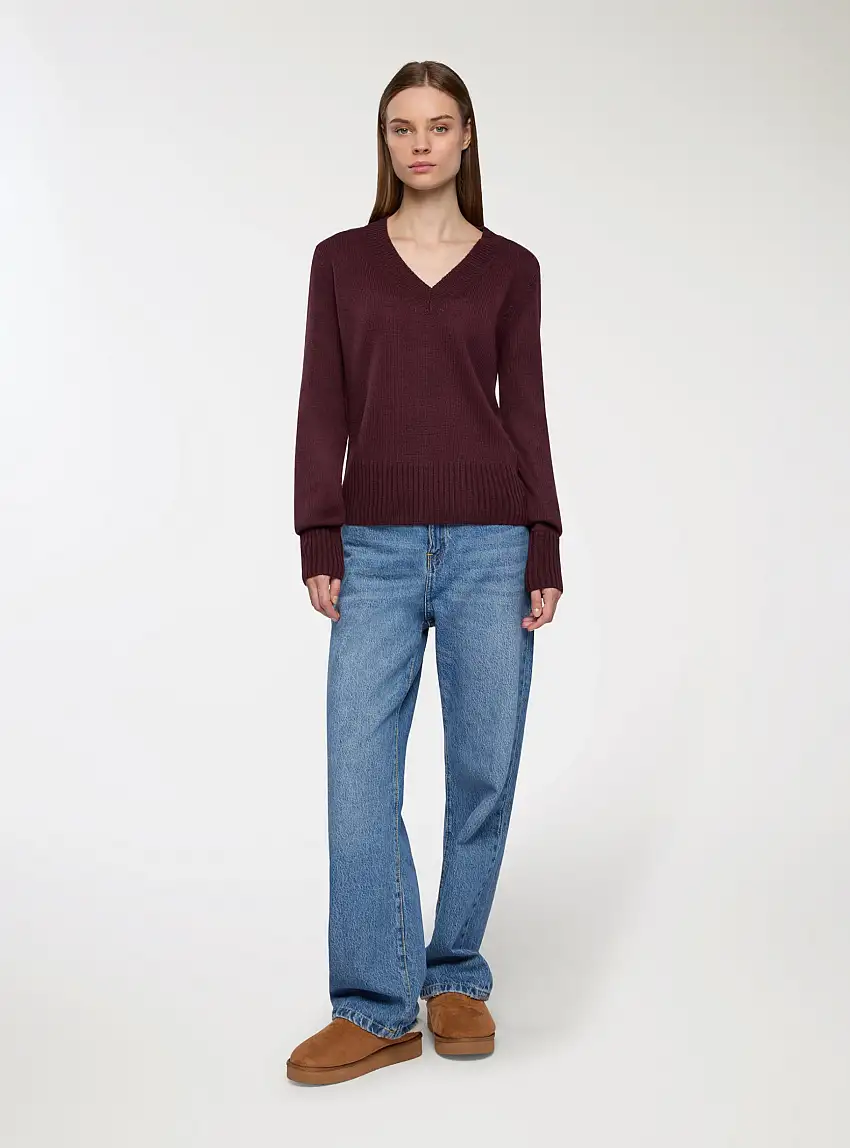 Maglia con scollo a V Prugna