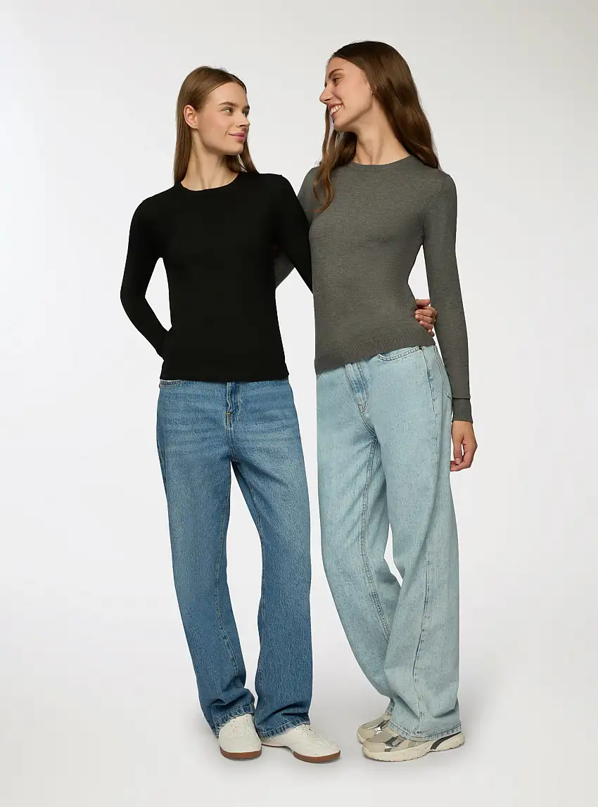 Pack 2 maglie tinta unita 1x Nero, 1x Grigio