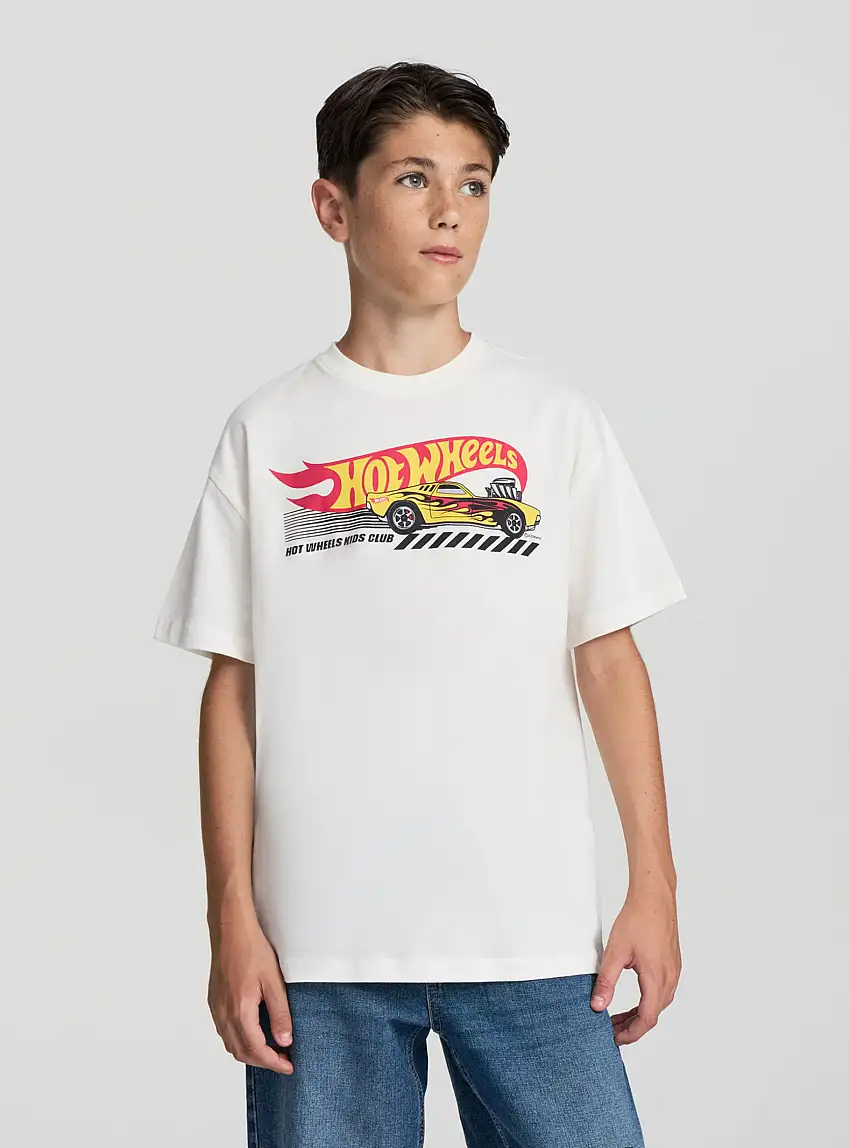 T-shirt con stampa Hot Wheels® Bianco lana