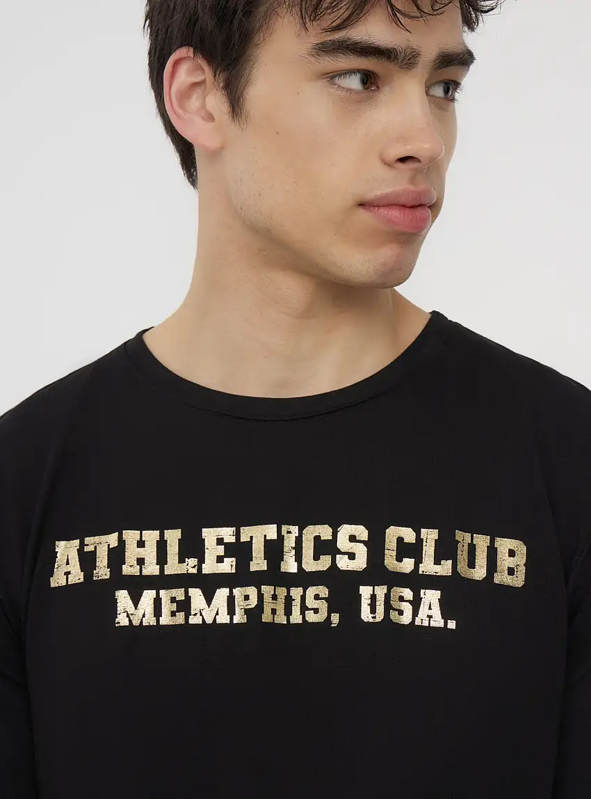 T-shirt stampa effetto foil Nero