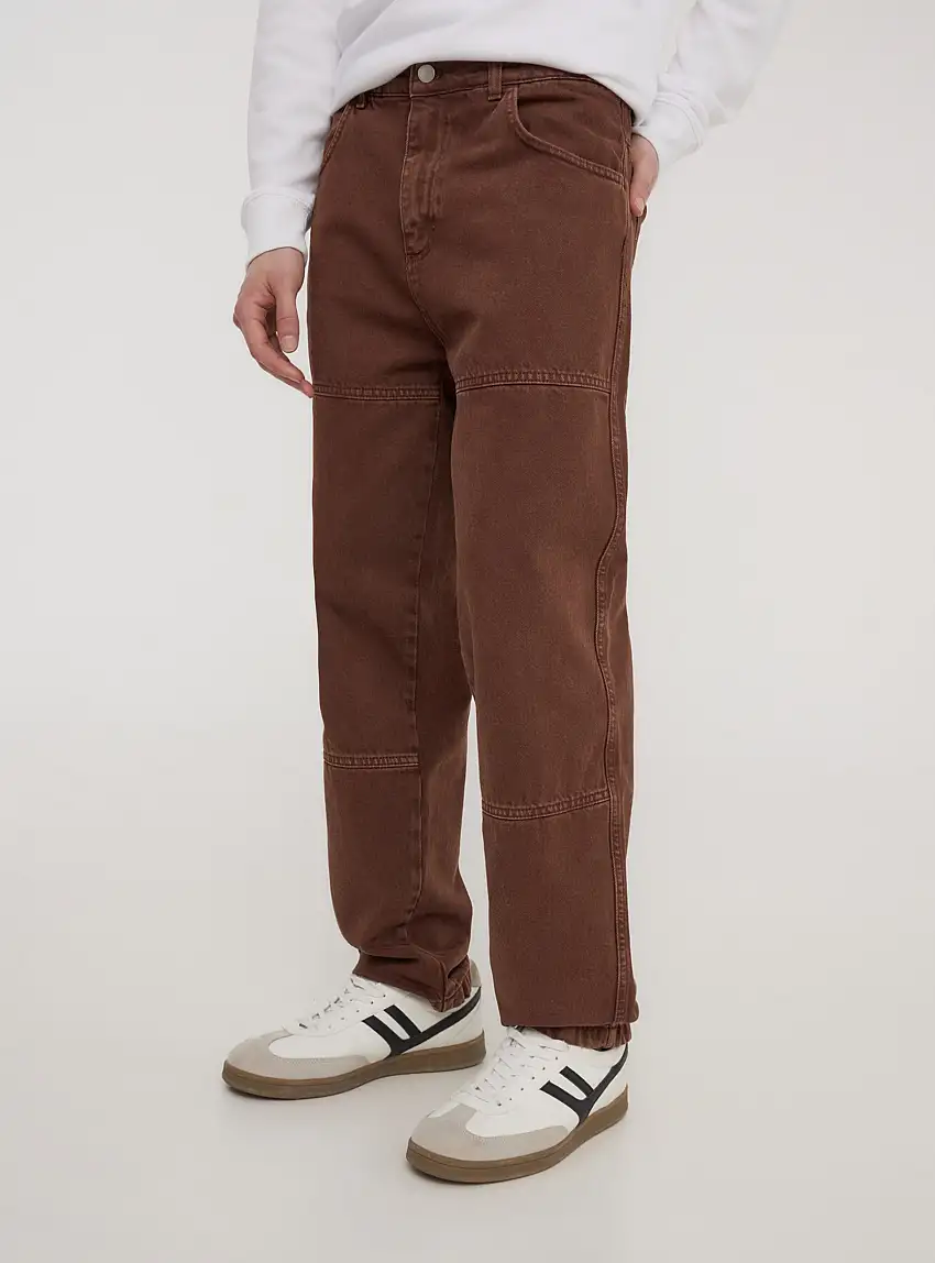 Pantaloni workwear tinta unita Marrone