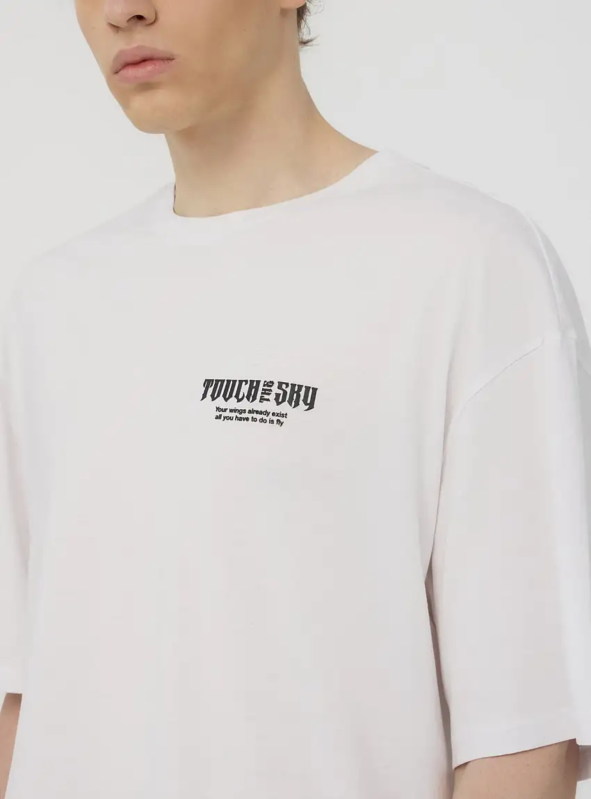 T-shirt stampa artistica retro Bianco ottico