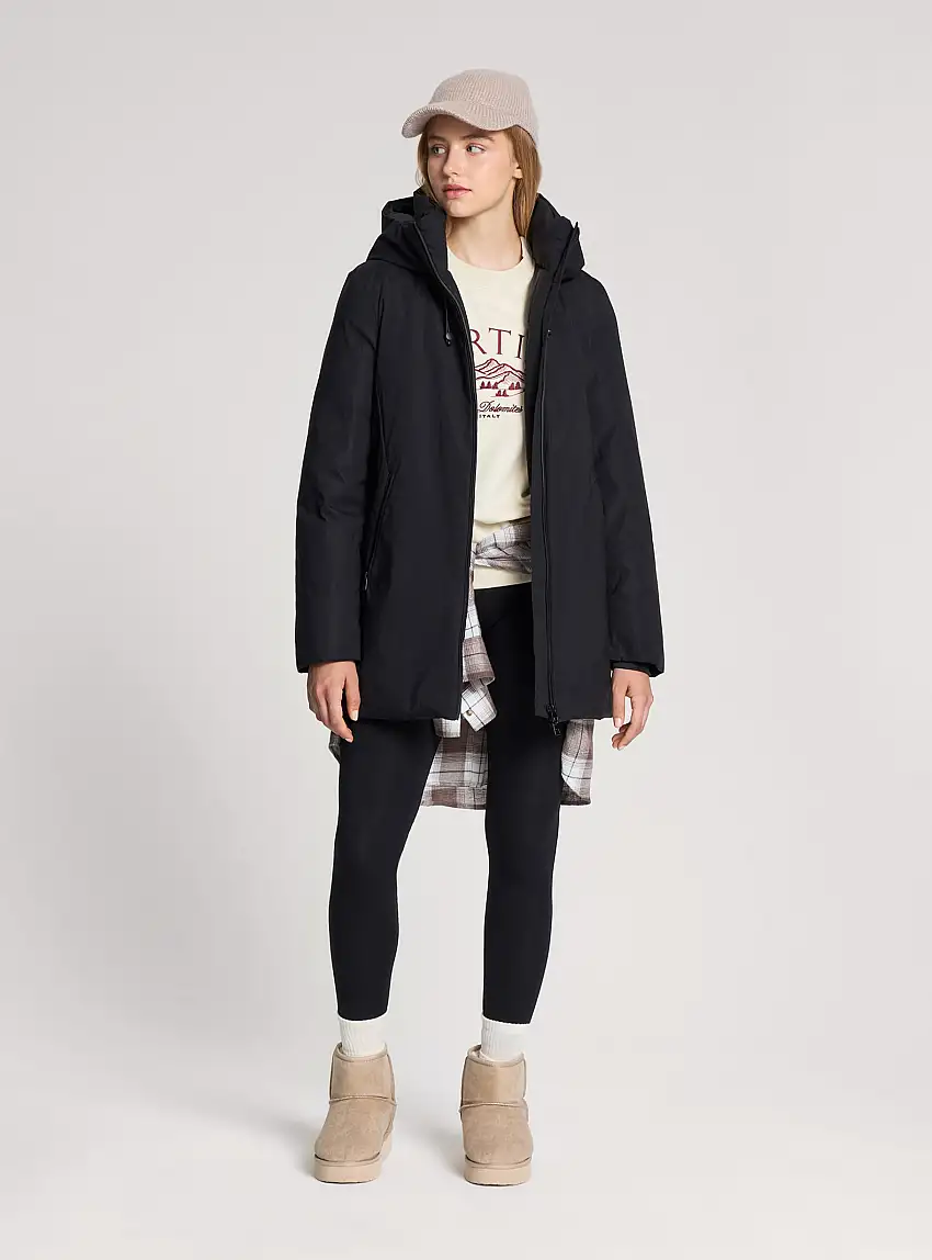 Parka con cappuccio Nero