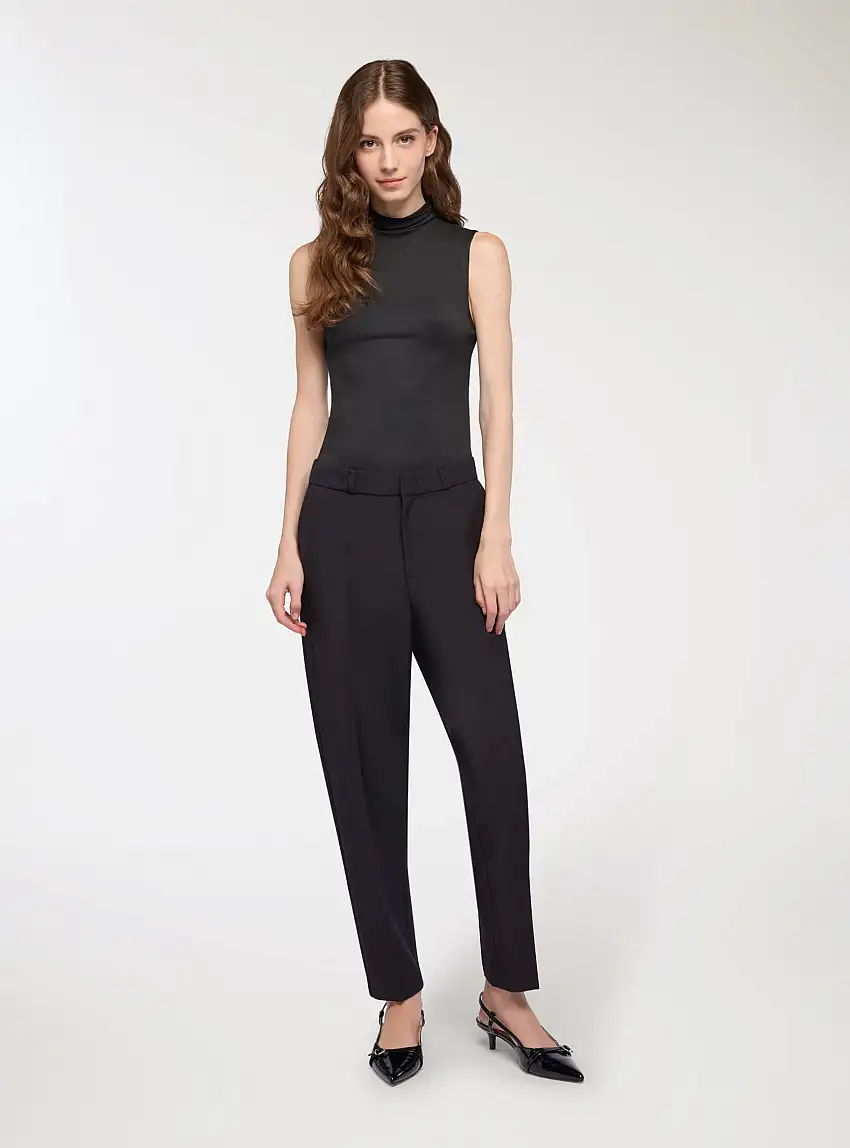 Pantaloni chinos a tinta unita Nero