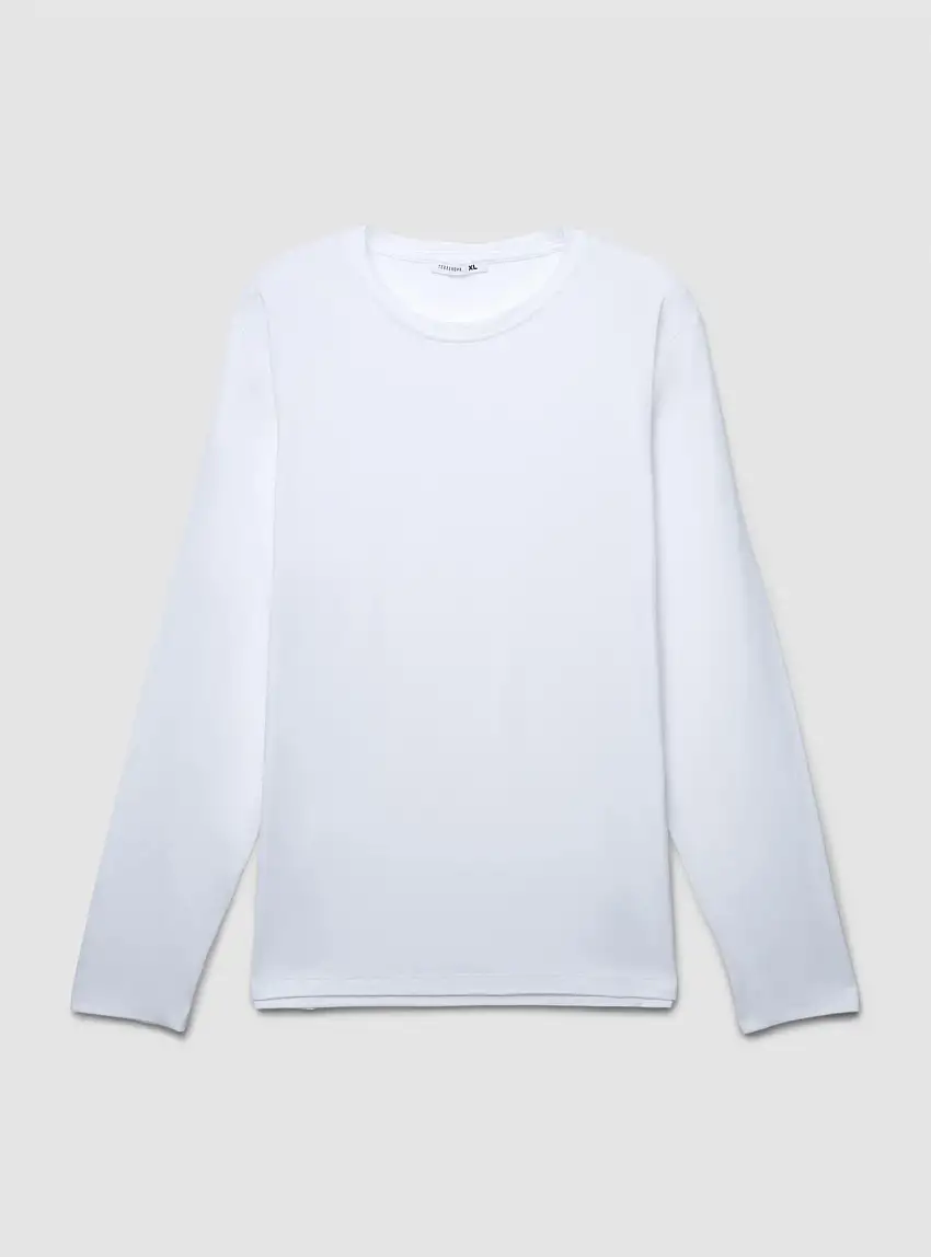 T-shirt manica lunga a tinta unita Var bianco ottico