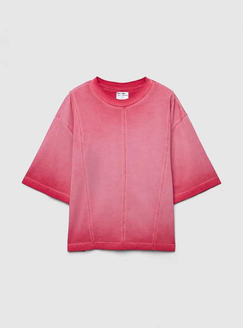 T-shirt oversize con cuciture a vista TRNPOPLAB Rosso scuro