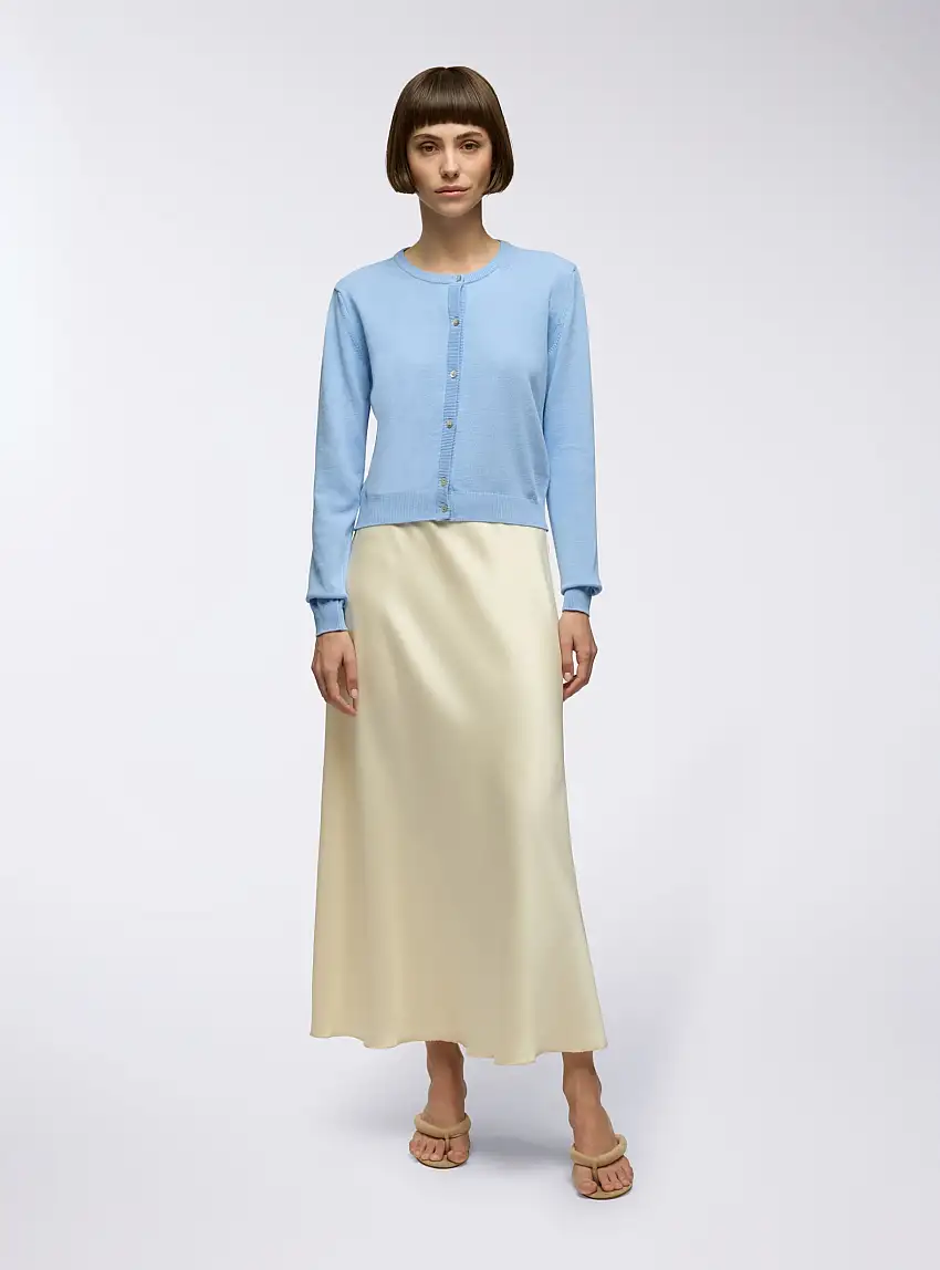 Gonna lunga effetto raso Sabbia