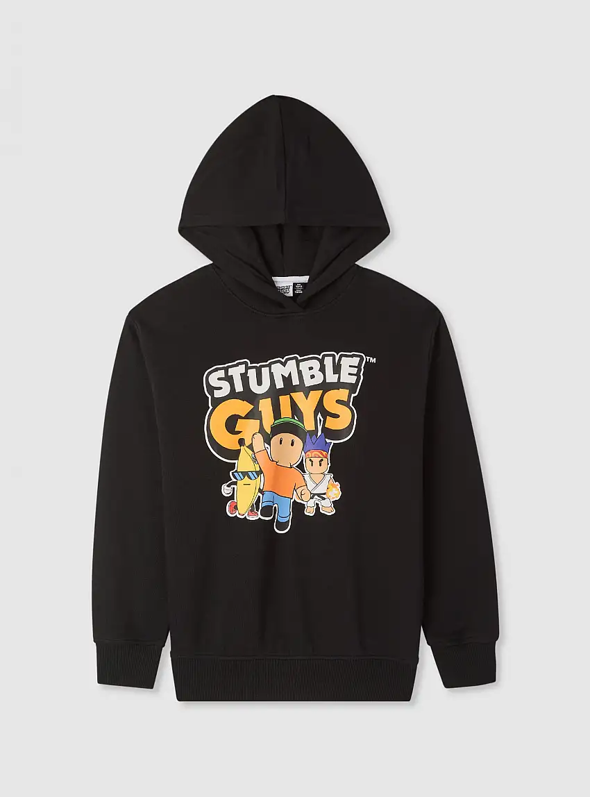Felpa con cappuccio con stampa Stumble Guys® Nero