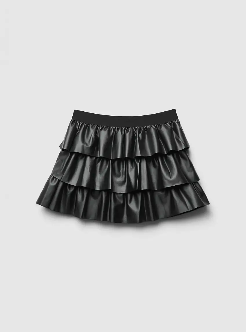 Gonna a balze similpelle Nero