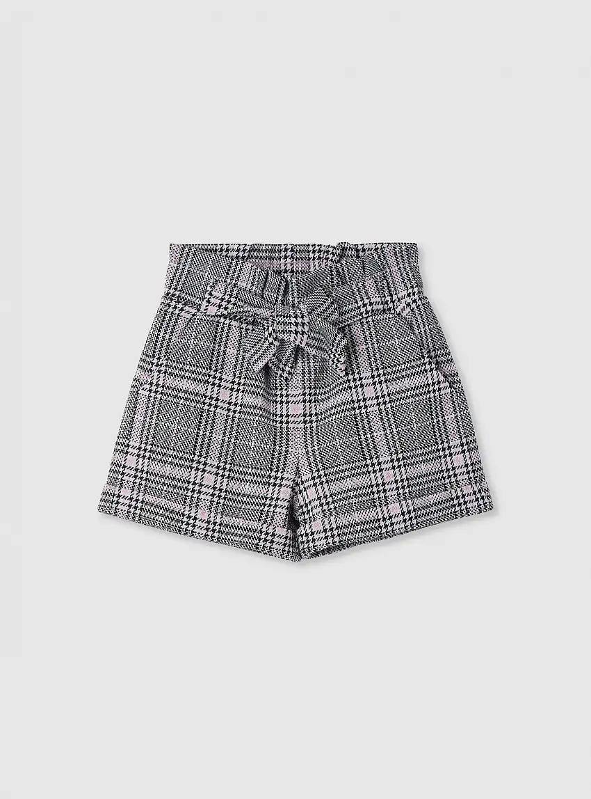 Shorts paperbag fantasia Principe di Galles Var grigio