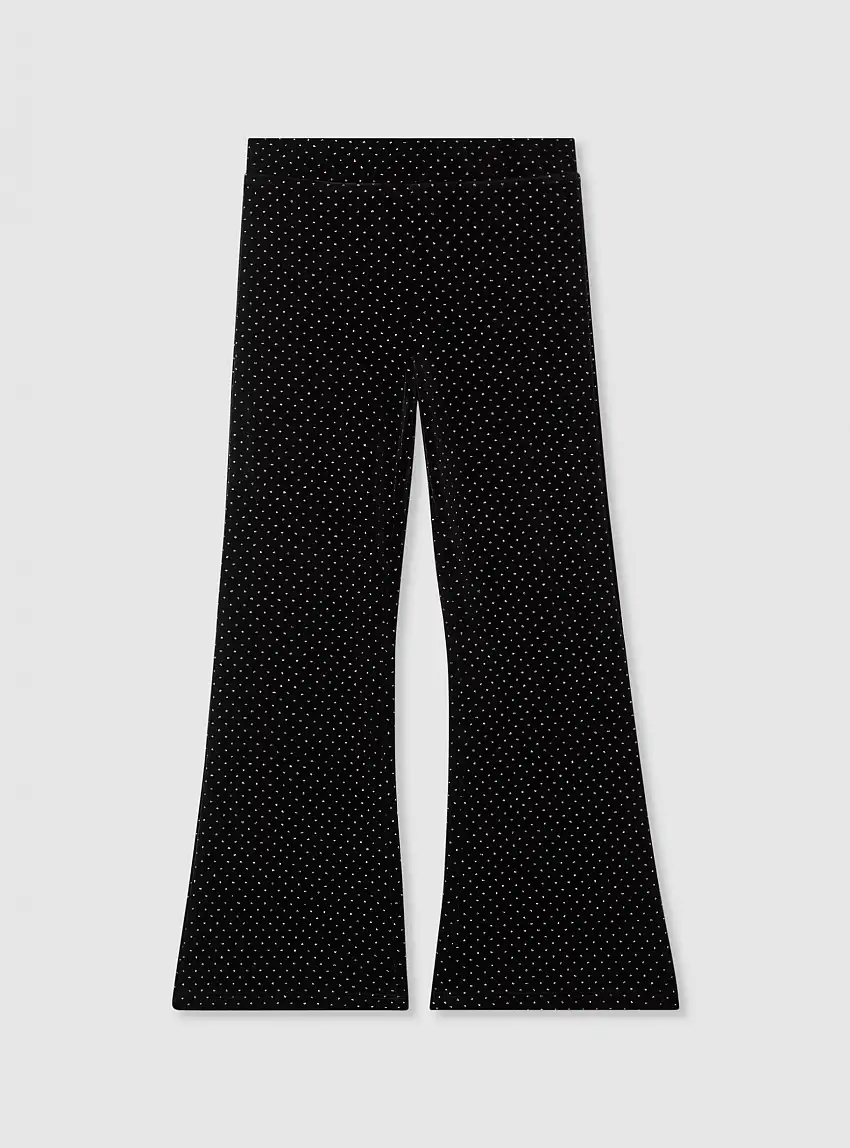 Leggings a zampa ciniglia glitter Nero