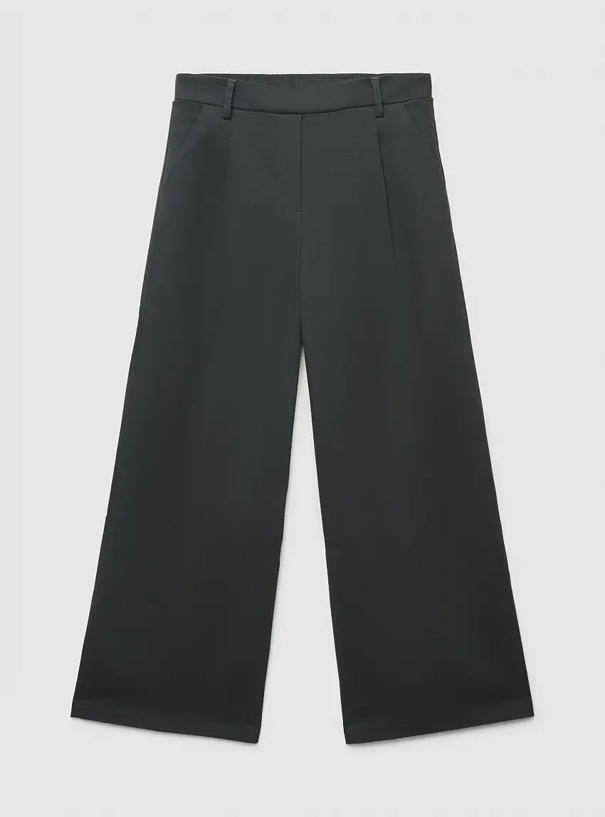 Pantaloni wide leg con pince Nero