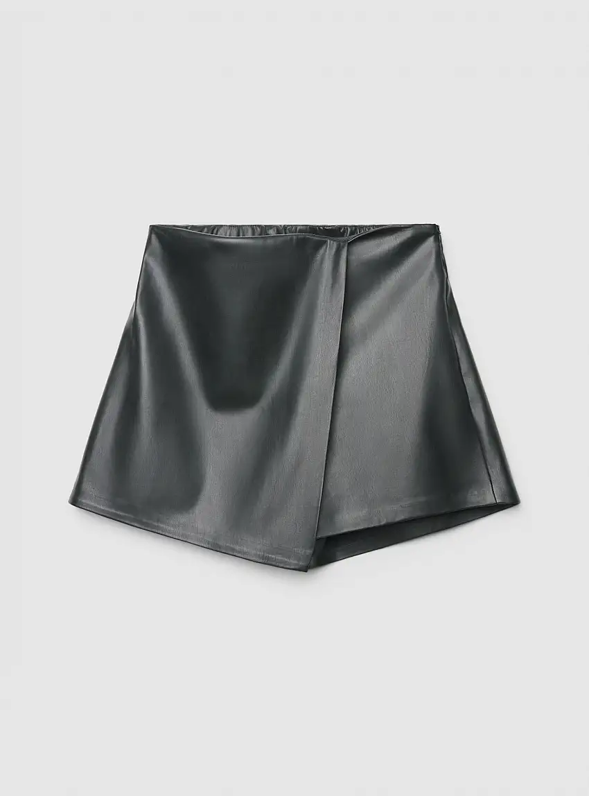 Skort a portafoglio similpelle Nero