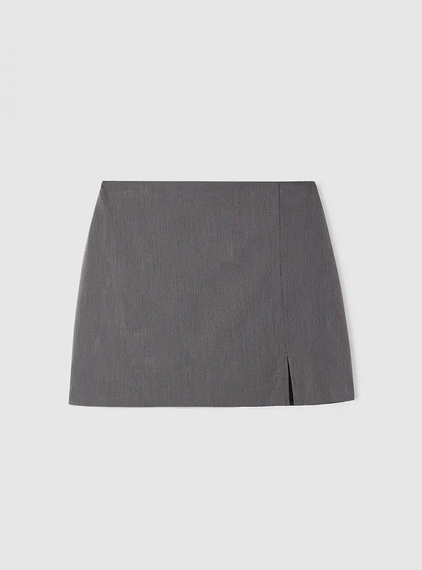 Skort con spacco Grigio scuro melange