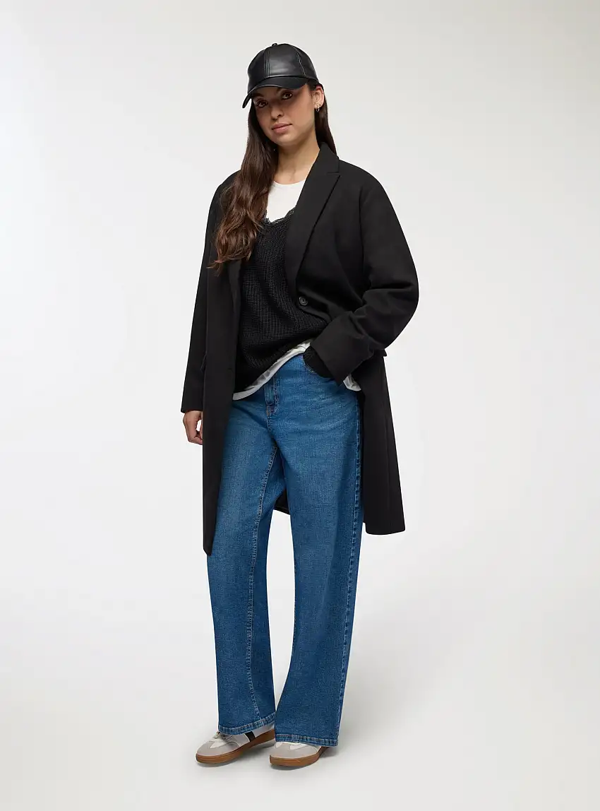 Cappotto monopetto tinta unita Nero