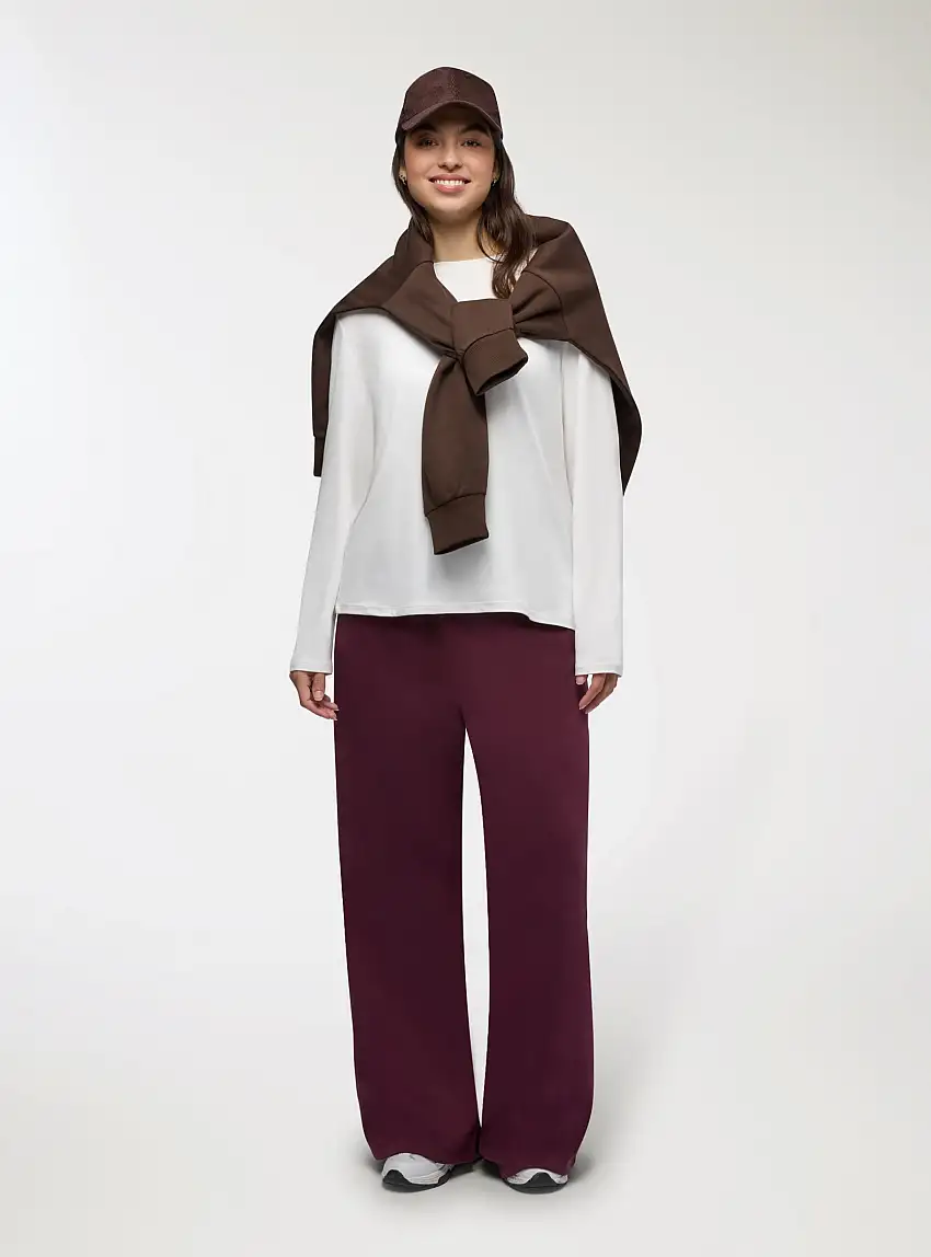 Pantaloni ginnici wide leg Prugna