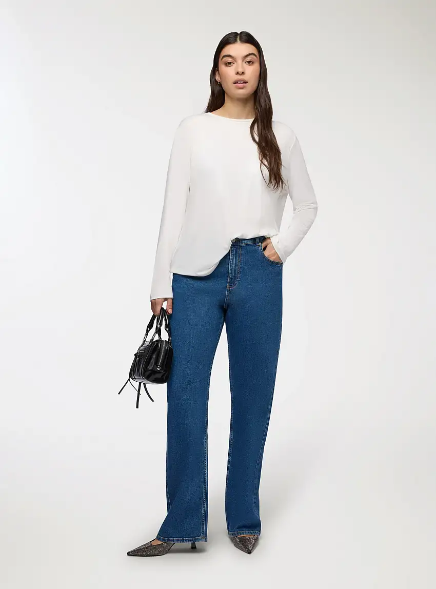 Jeans scuri straight fit Blu denim scuro