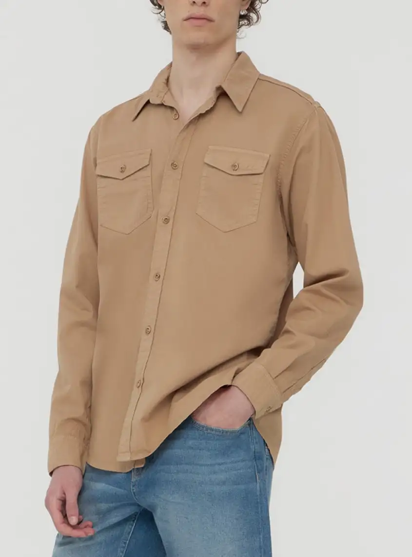 Camicia con tasche Beige chiaro