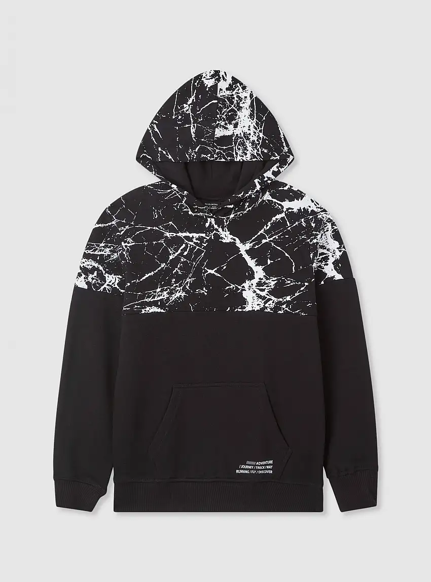 Felpa con stampa block color Nero