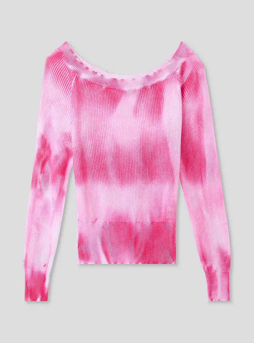 Maglia con righe sfumate Fucsia