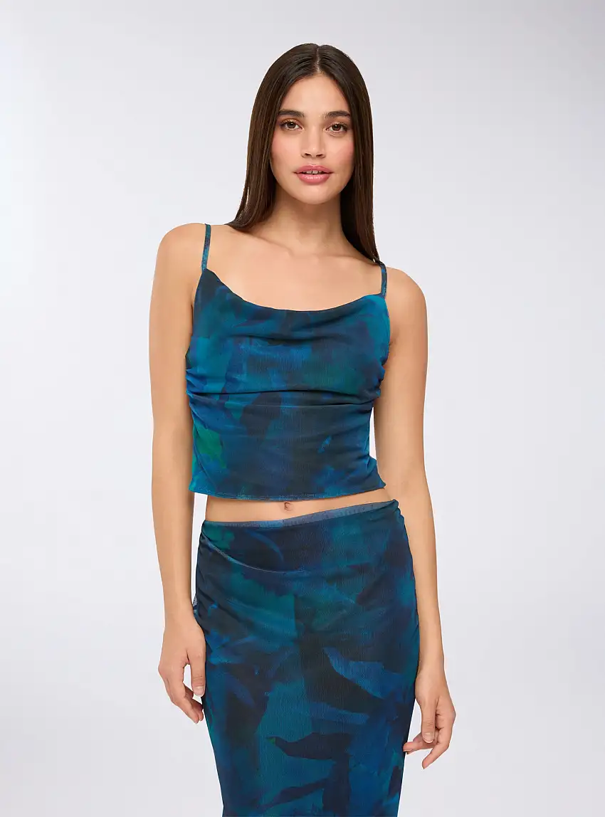 Top fantasia sfumata Var blu