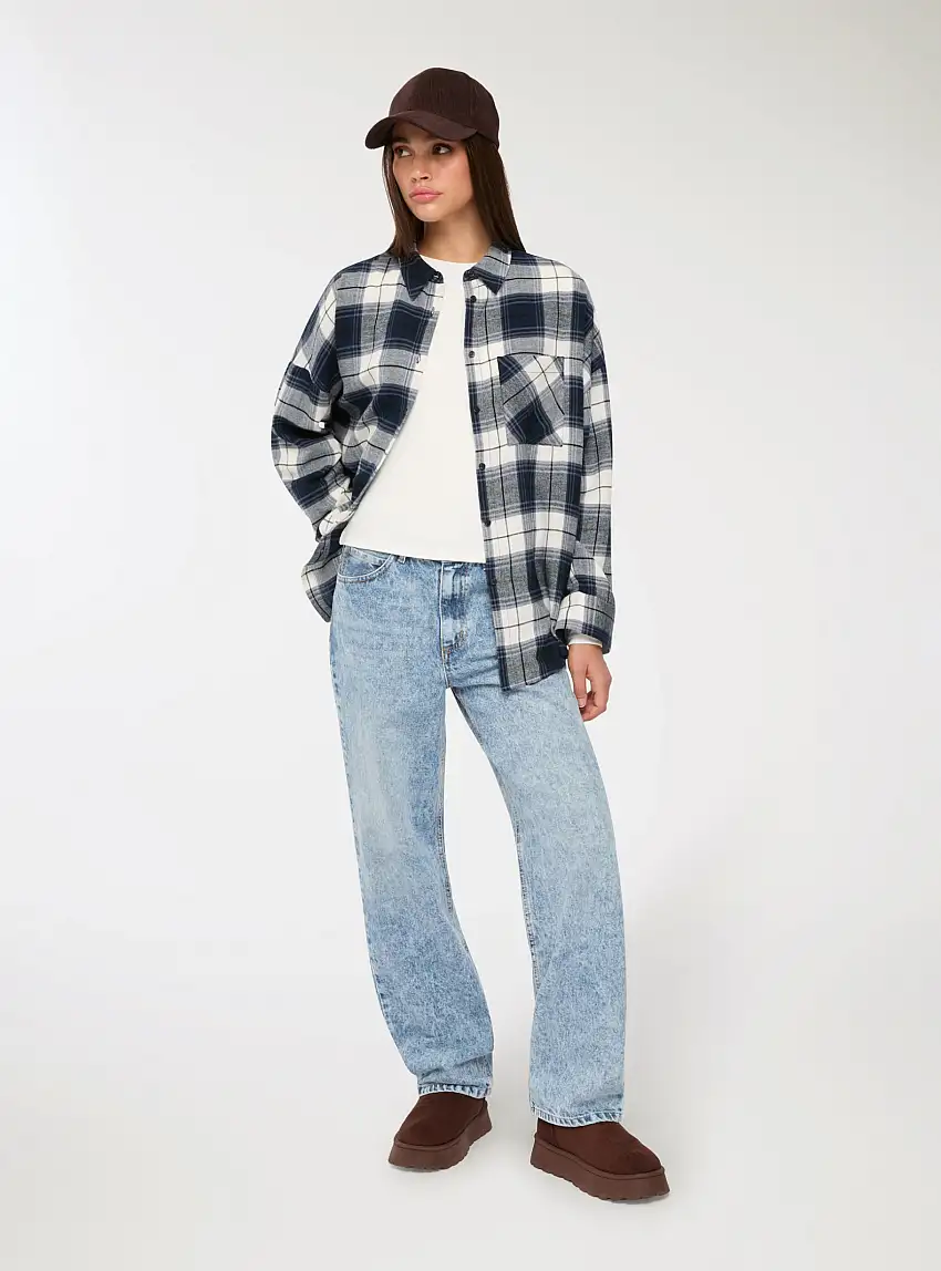 Jeans dad fit Blu denim medio