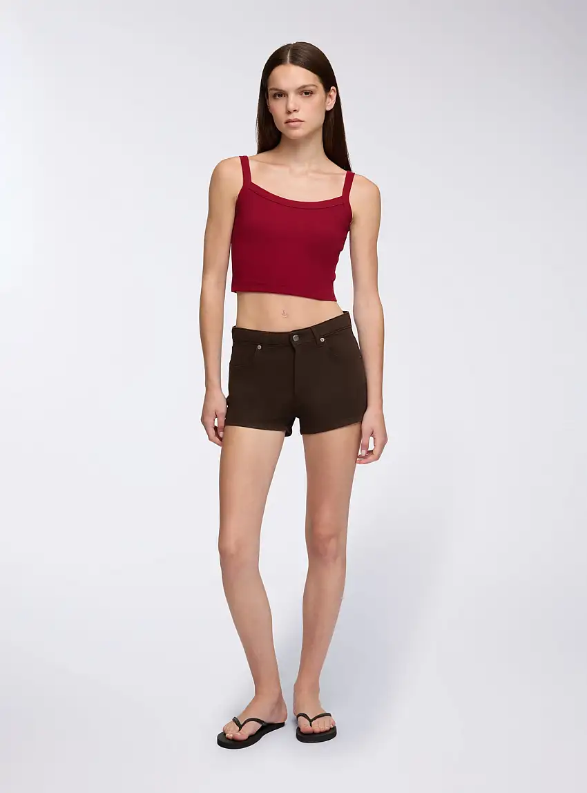 Culotte in denim Marrone scuro