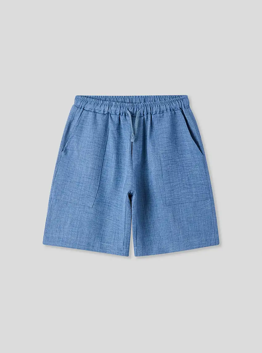 Pantaloncini leggeri con coulisse Avio