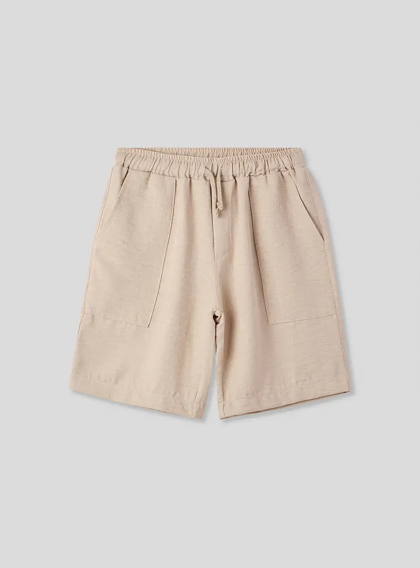 Pantaloncini leggeri con coulisse Beige