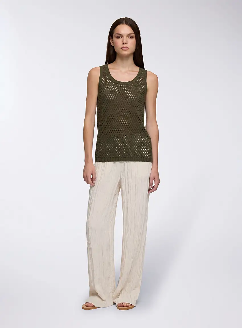 Top in rete senza maniche Verde