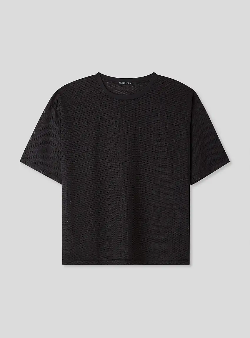 T-shirt in rete boxy fit Canna di fucile