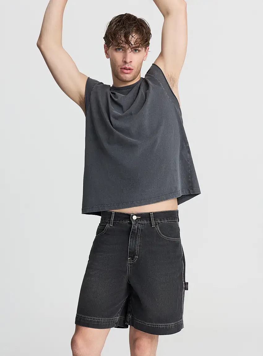 Bermuda in jeans carpenter Nero denim