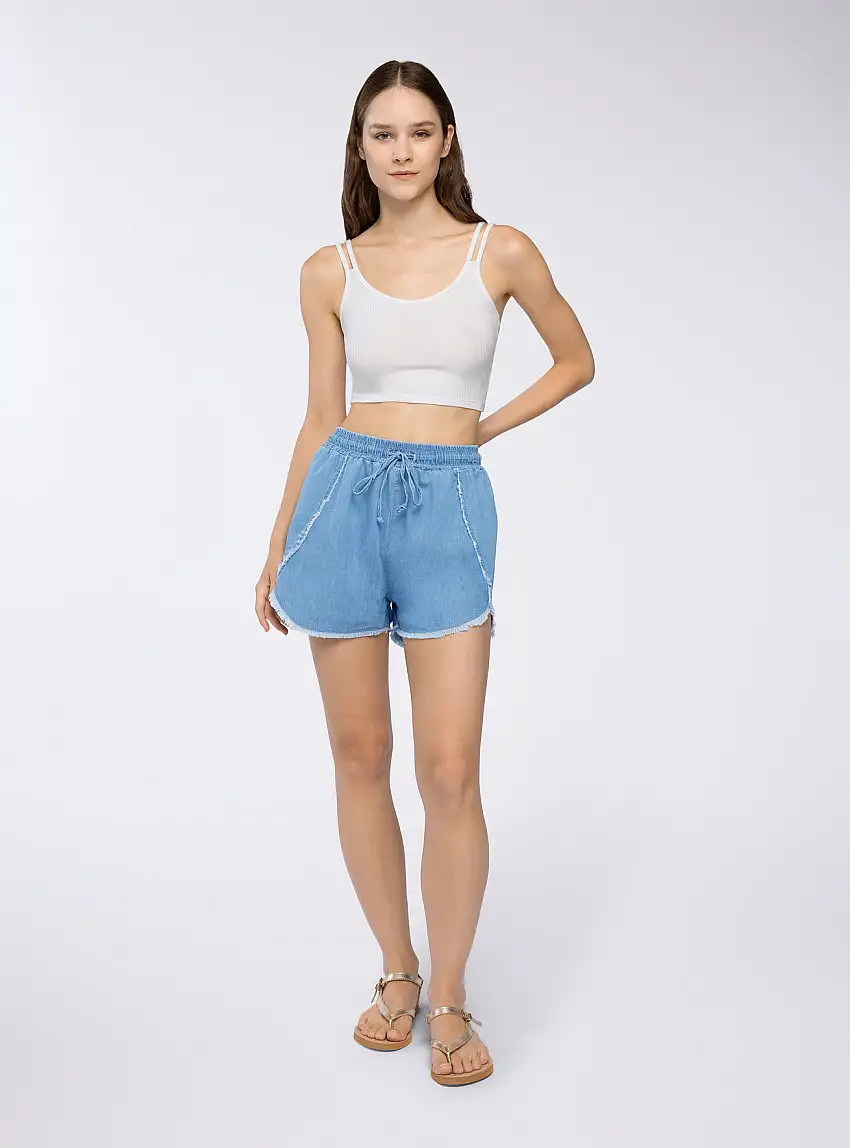 Top crop incrociato sul retro Bianco