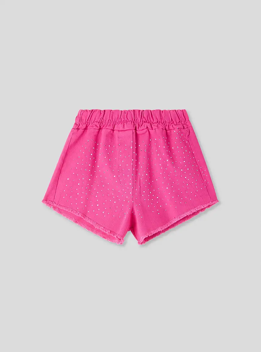 Pantaloncini con strass Fucsia