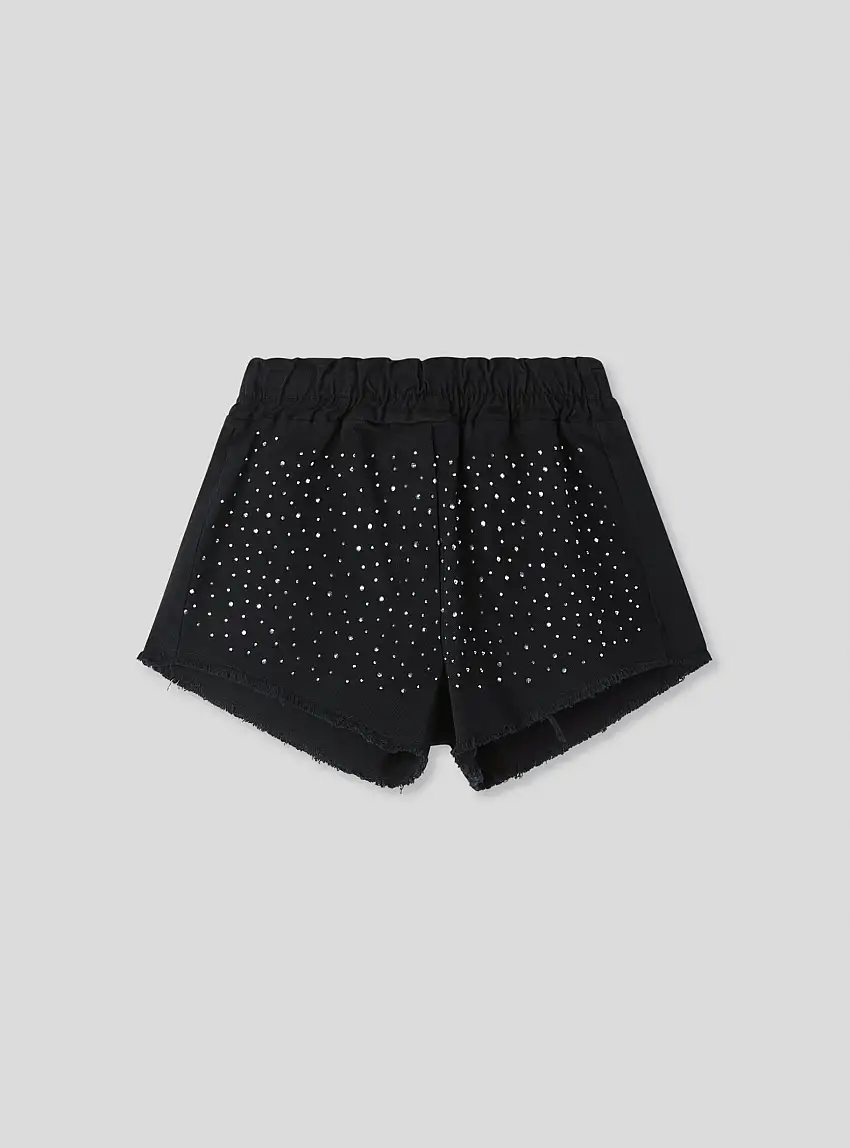 Pantaloncini con strass Nero