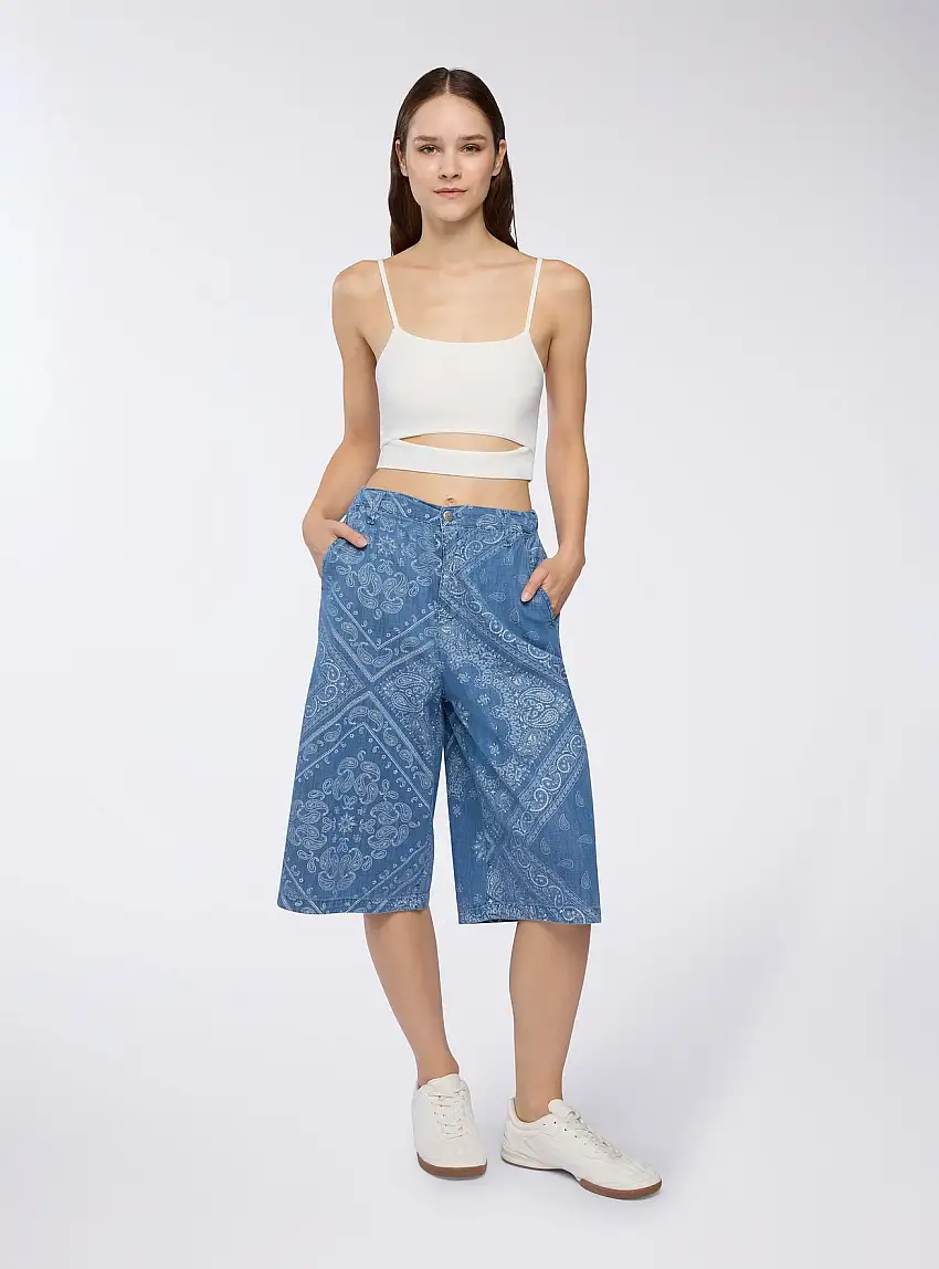 Jorts fantasia bandana Blu denim chiaro