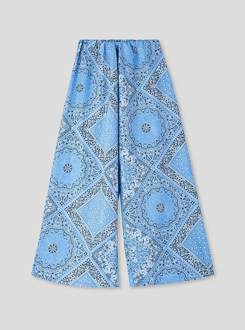 Pantaloni wide leg fantasia bandana Celeste