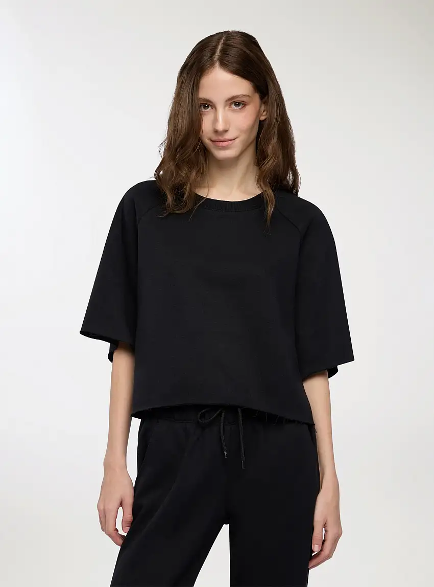 T-Shirt MC Tinta Unita Nero