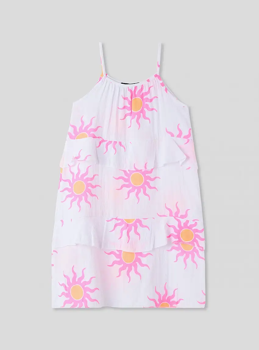 Vestito fantasia sole Var bianco ottico