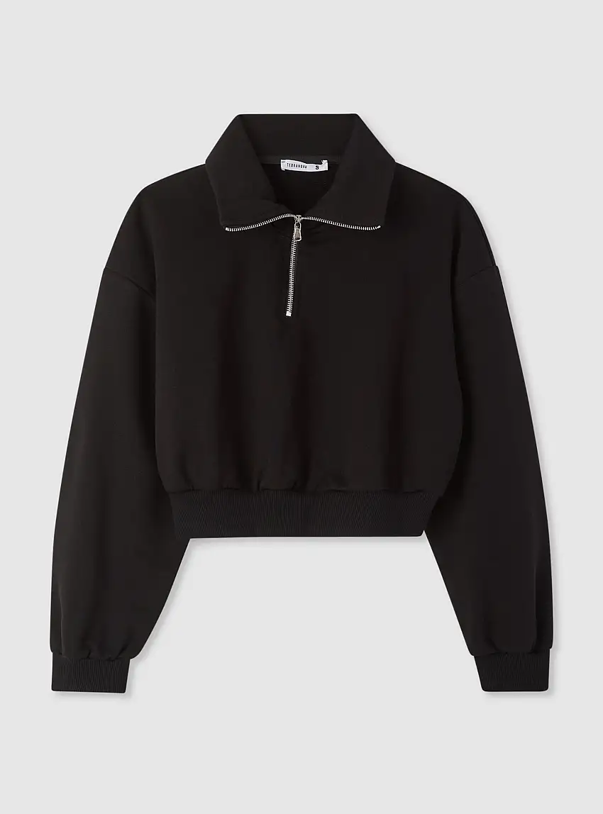 Felpa half zip Nero