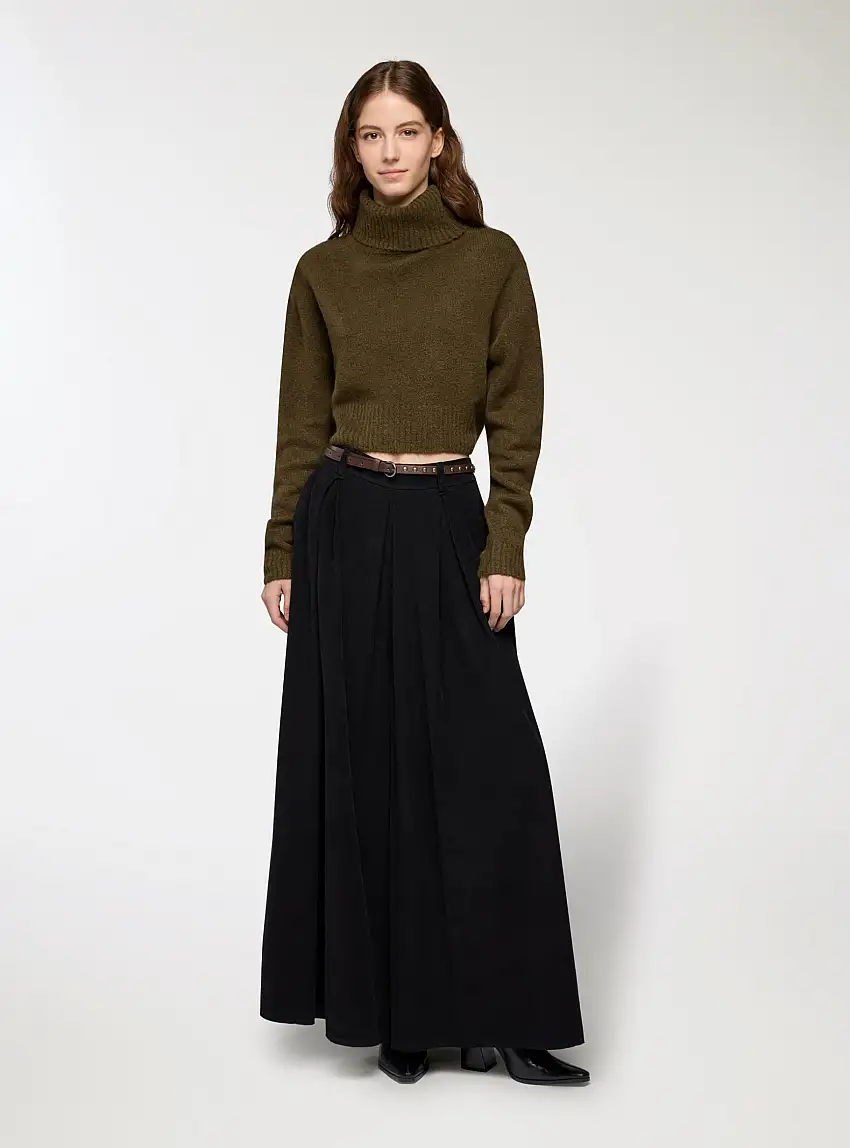 Pantagonna effetto velluto Nero