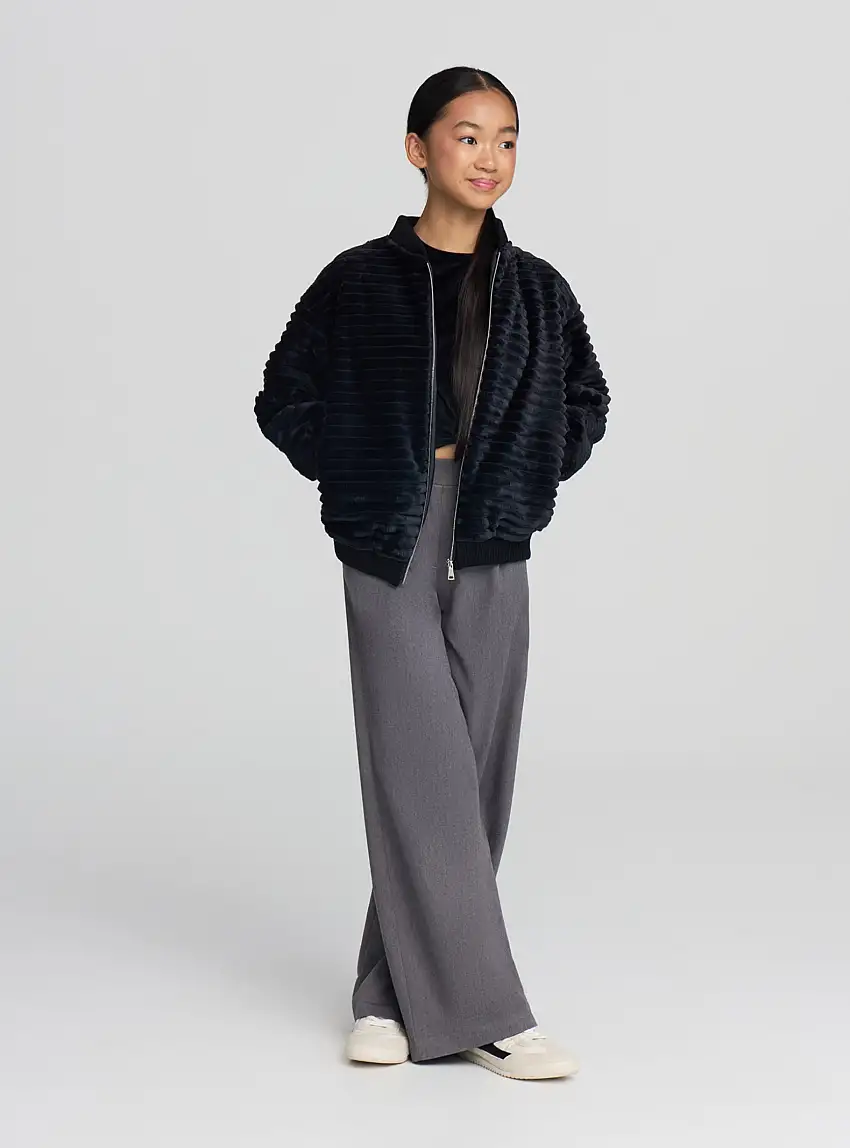 Bomber effetto pelo Nero