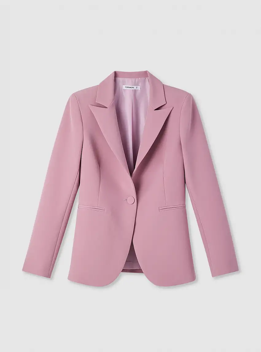 Giacca monopetto con tasche a filetto Rosa