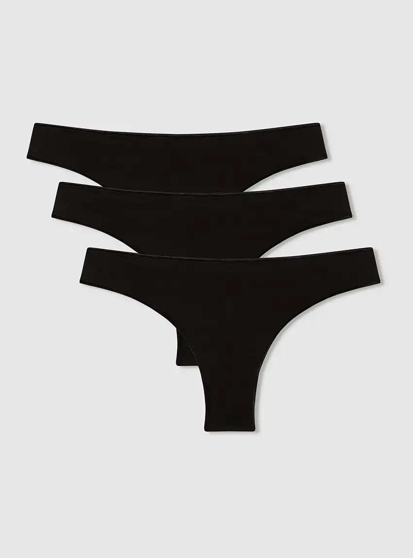 Pack 3 slip brasiliana tinta unita Nero