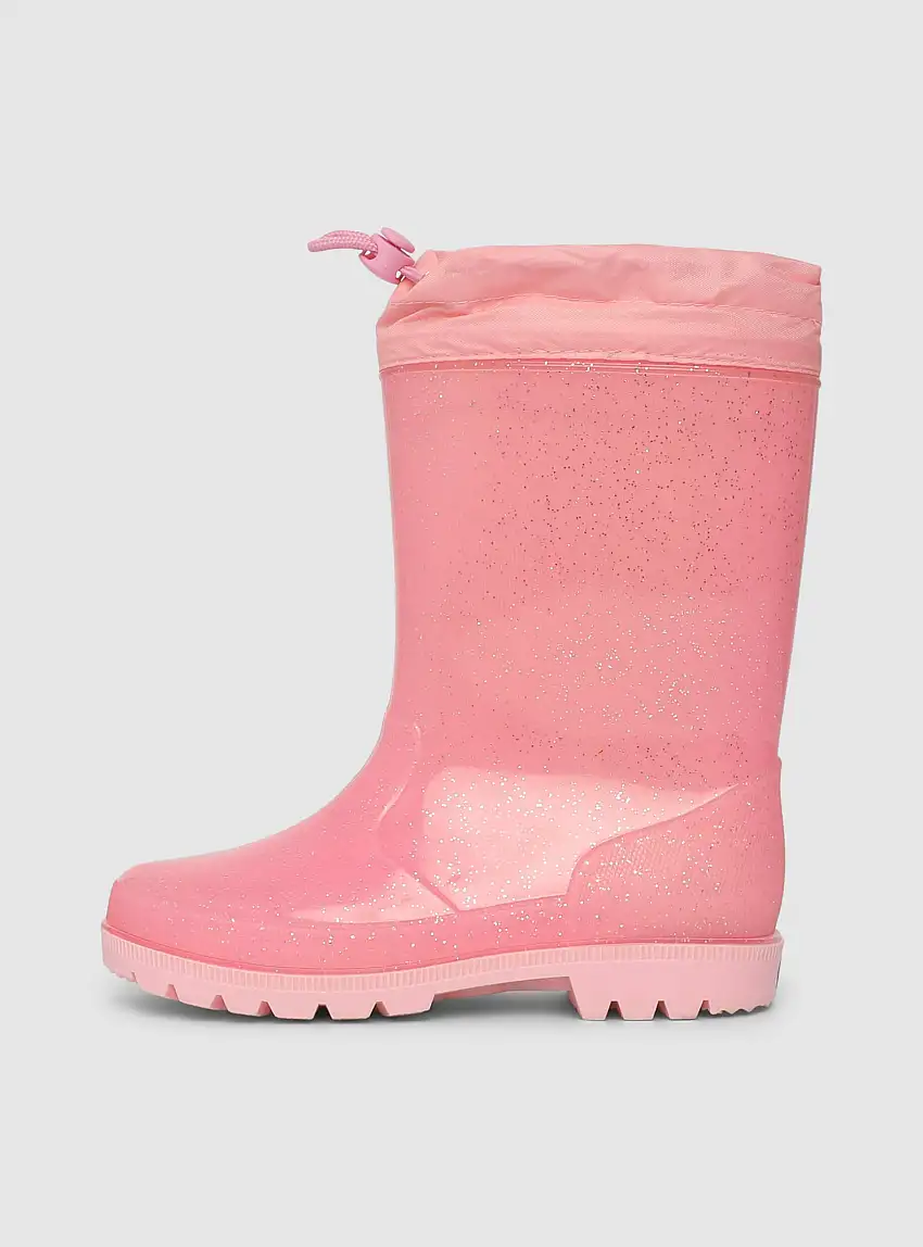 Stivali con coulisse effetto luccicante Rosa