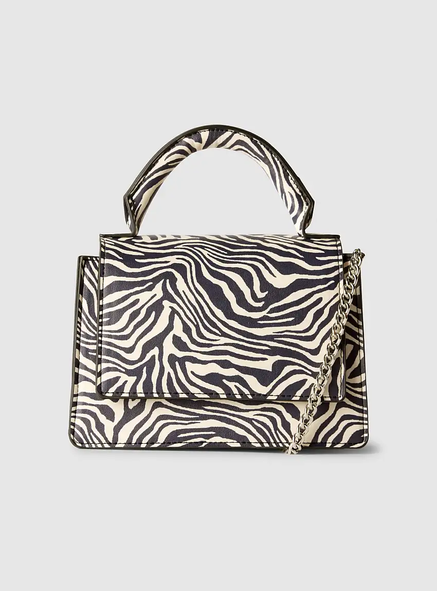 Borsa tracolla animalier Var avorio